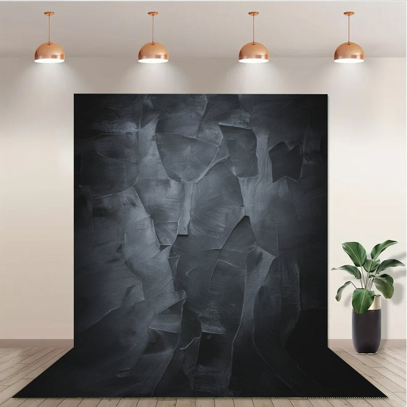 1pc Versatile Black & Gray Abstract Polyester Backdrop, 229.87x179.83cm - Ideal for Photography, Holiday Parties & Home Decor, Durable Collectible Figurine with Textured Design