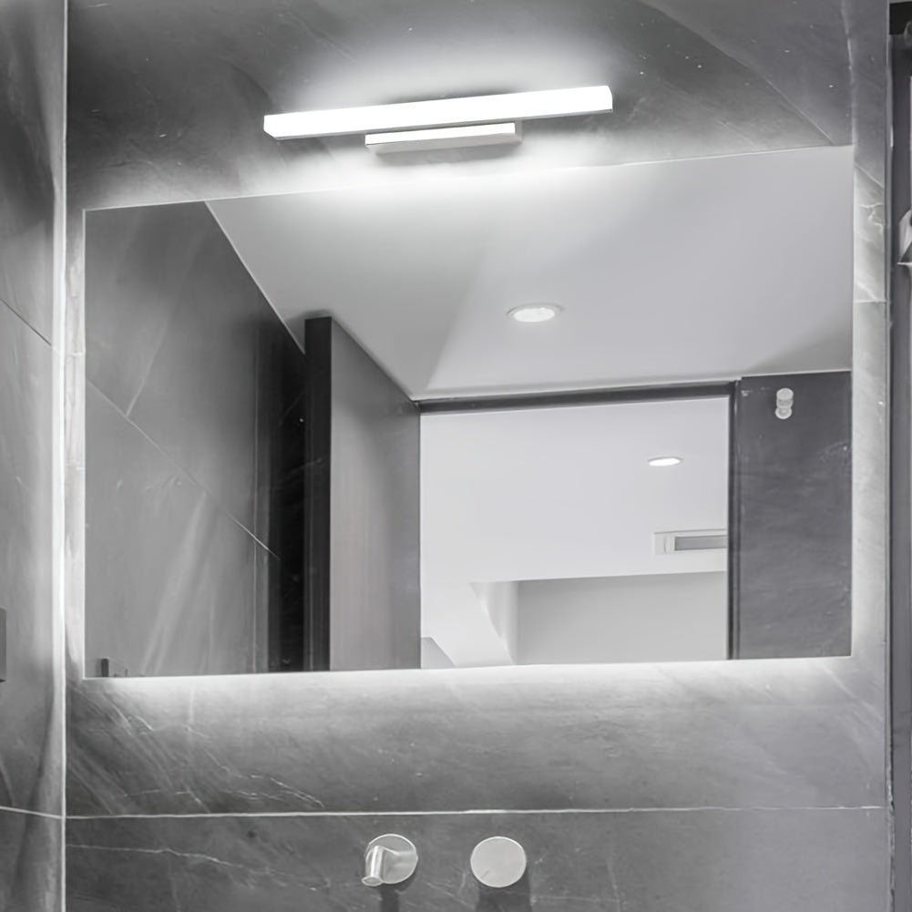 [1pc Modern LED Bathroom Vanity Light] 1pc Modern LED Bathroom Vanity Light, 40.64cm Semi-Recessed Wall Sconce, Cast Iron with Acrylic Shade, Downward Direction, Switch Control, 110V-240V, No Battery, Integrated Light Source,