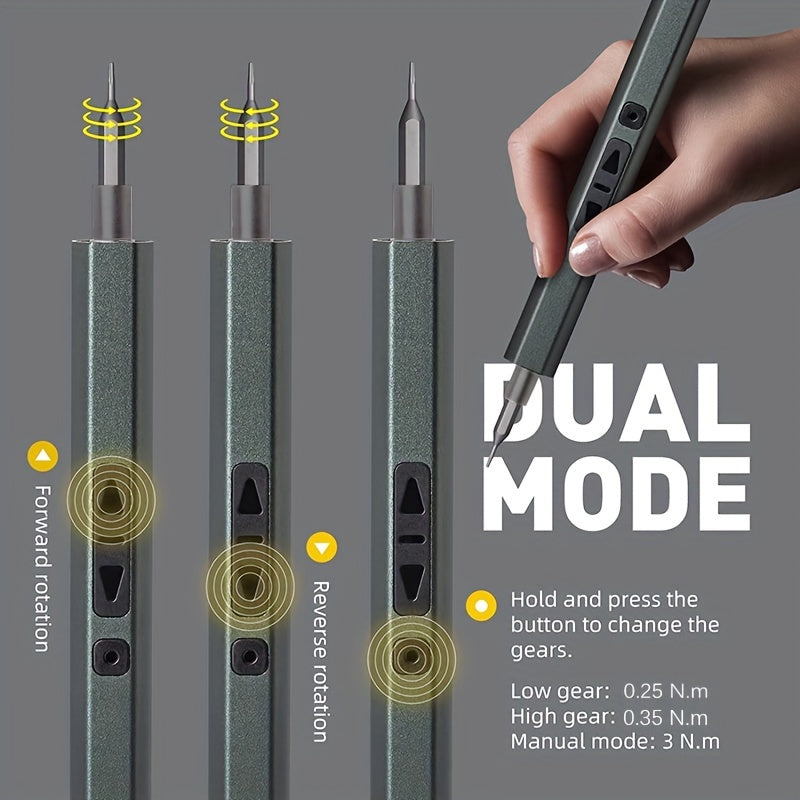 58-in-1 Cordless Electric Screwdriver Set, USB Powered Precision Repair Kit with Magnetic Bits, Rechargeable Lithium Battery, for Phones, Watches, Cameras, Laptops, and Toys