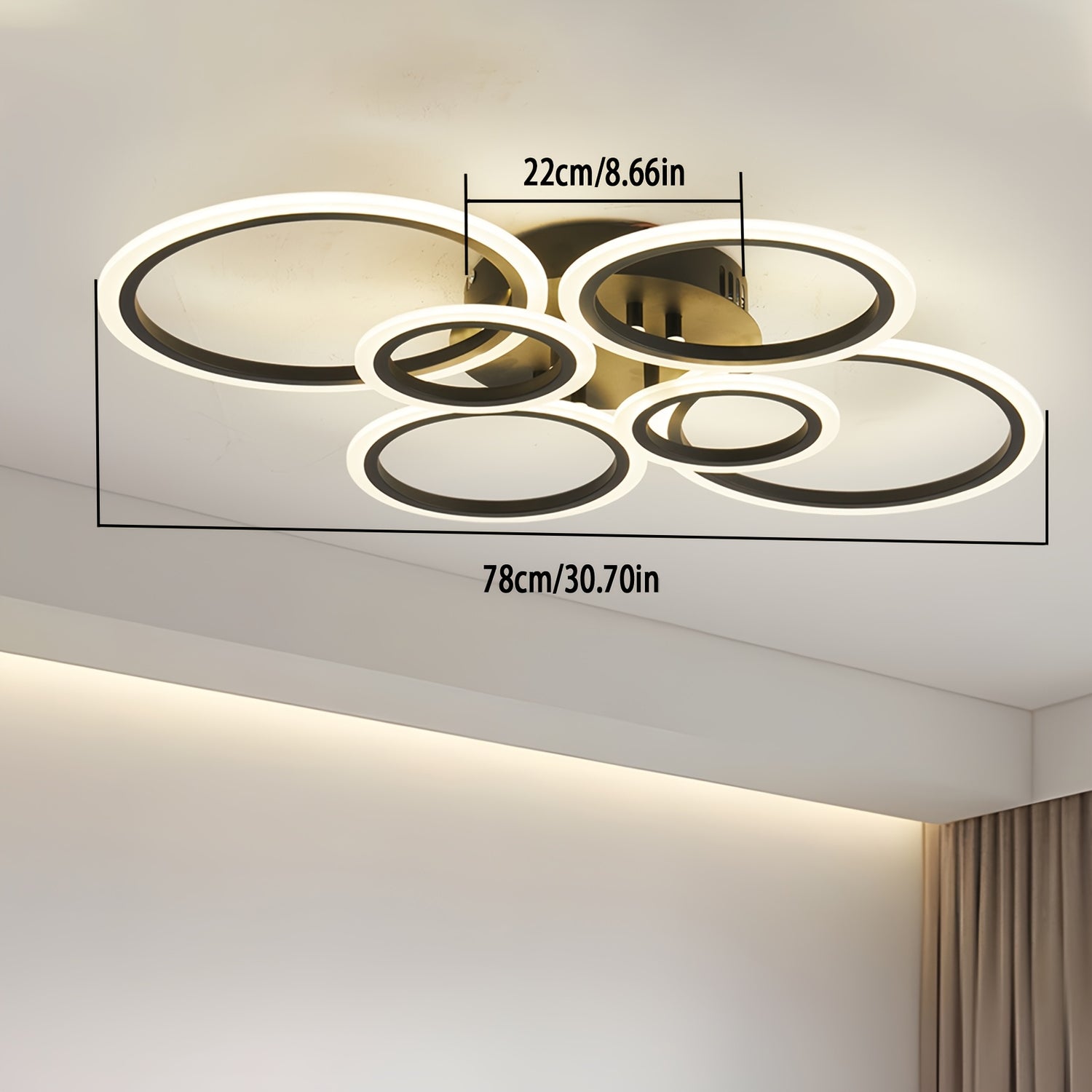 1pc Modern Dimmable LED Ceiling Light - Sleek Circular Design with Adjustable Shade, Semi-Embedded Mount for Living Room, Bedroom, Office, Restaurant - Includes Installation Hardware, Metal Fixture, 85V-265V, Residential Ligh