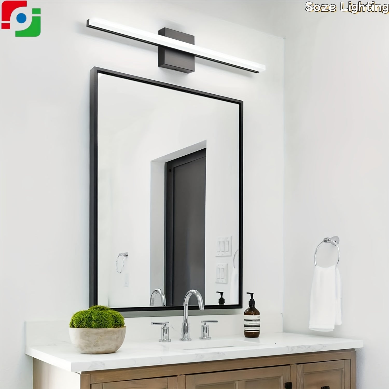 1pc Modern Industrial LED Mirror Front Light with Nordic Style, Semi Flush Mount, Perfect for Commercial Spaces, Restaurants, Hotels & Home Decor, Elegant Lighting, Includes Installation Hardware