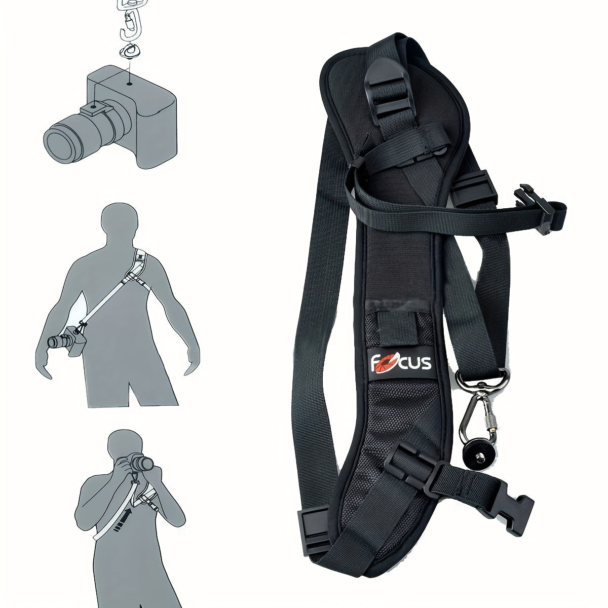 1pc Quick Release Professional DSLR Camera Shoulder Strap, Adjustable Single Sling Belt Support, No Battery Needed