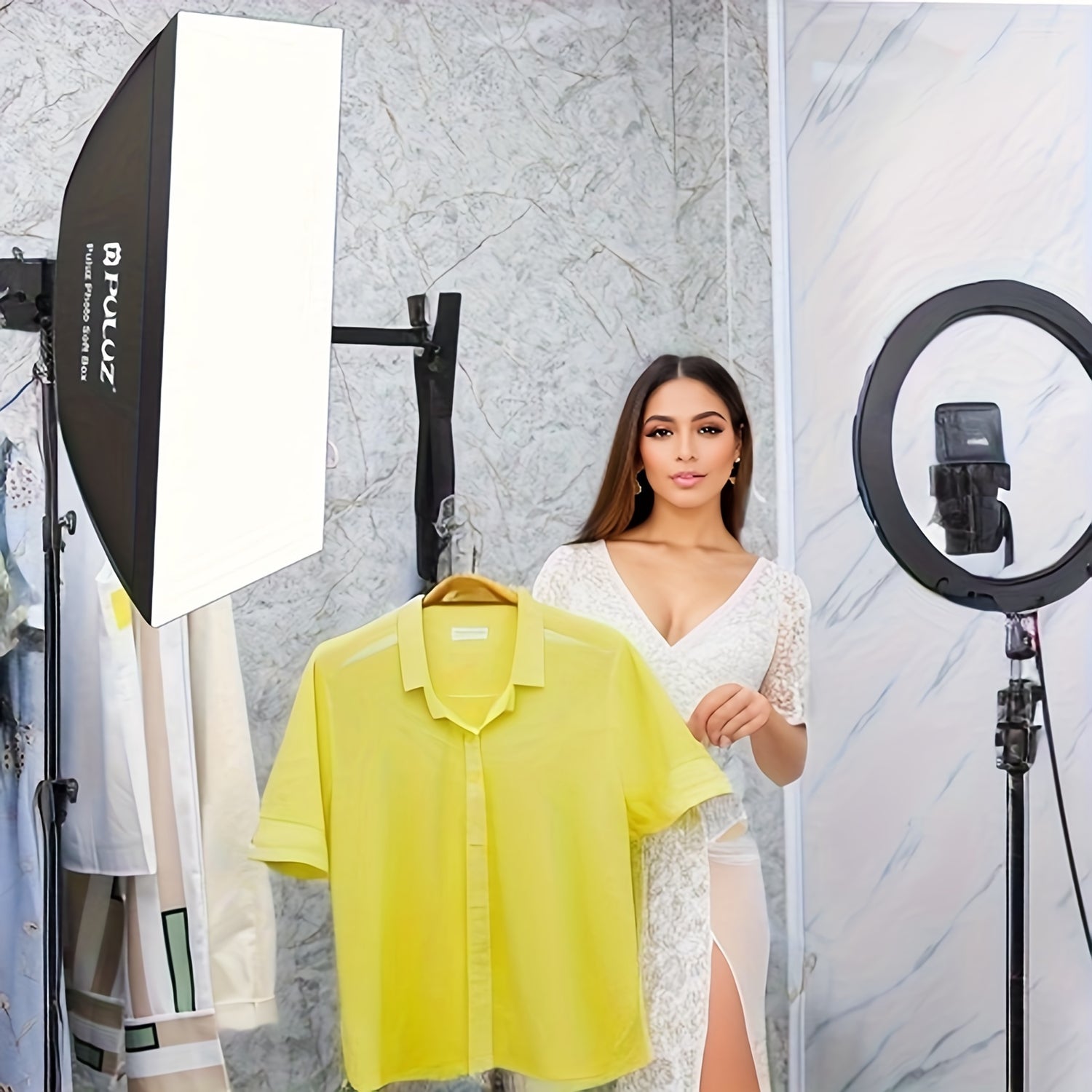 PULUZ Professional Rectangle Softbox with Bowens Mount - 60x90cm Nylon Fabric Light Diffuser, Portable & Foldable for Studio Photography, Ideal for Fashion & Portraits, Includes Storage Bag