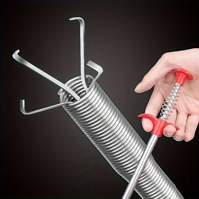 1pc 160.02 cm Drain Snake Cleaner with 4 Claws, Flexible Grabbing Tool, for Kitchen Sink, Sewer, Drain Pipe and Toilet Clog Removal Spring Pipe Dredging Tool