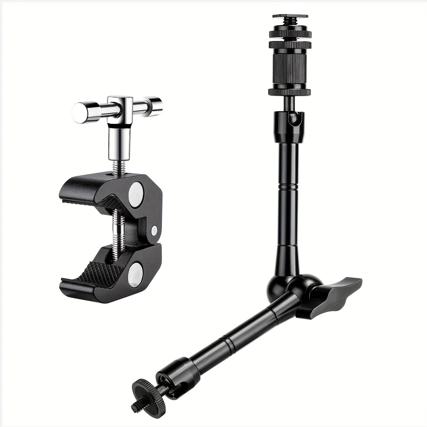 FOMITO 27.94 Cm Articulating Magic Arm + Super Clamp For DSLR Rig Camera To LCD Monito, LED Video Light