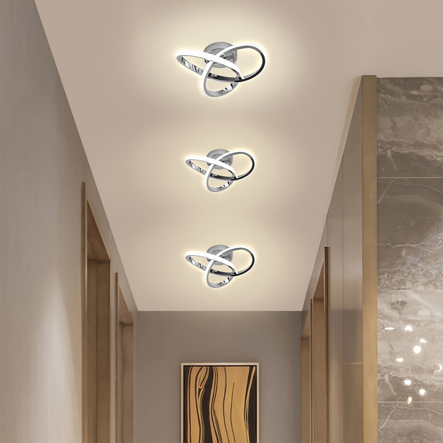 1pc Elegant Modern LED Ceiling Light, 3000K/4000K/6000K Adjustable Color Temperature - Sleek Design with Silicone Shade for Even Illumination - Ideal for Living Rooms, Bedrooms, Kitchens & Hallways, Ceiling Lights for Home, P