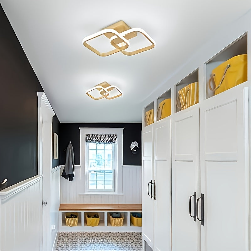 Industrial Style Square Shaped LED Ceiling Light, Creative Decorative Metal Pendant Light, Minimalist Design, LED Lights, 25-40w, 85V-265V, Room Electrical/Hard Wiring, Without Battery, Assorted Bulb Base Type, Blend Shape Bu