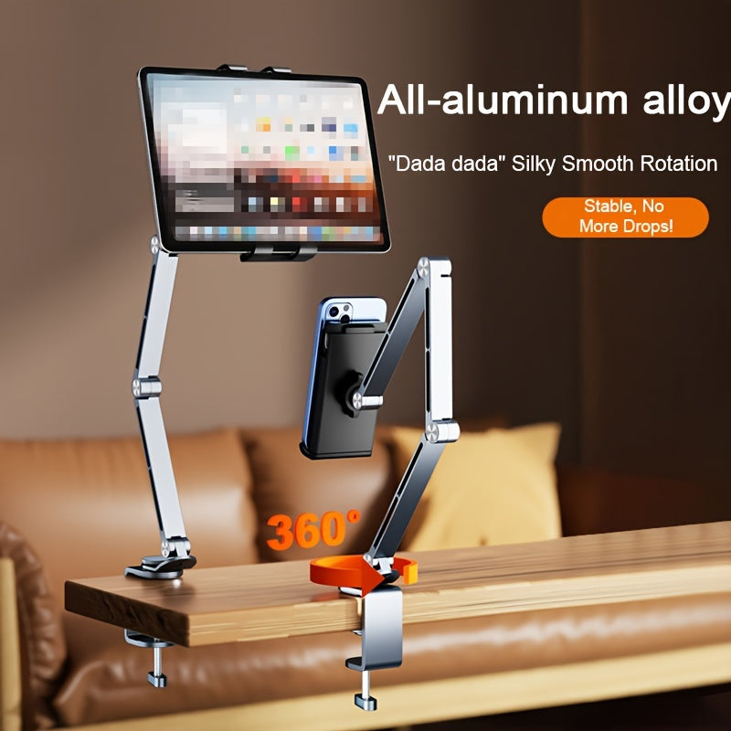 Aluminum Alloy Rotatable Plate Bracket Mechanical Arm Universal Cantilever Universal Metal Desktop Computer Support Bracket For Ipad
