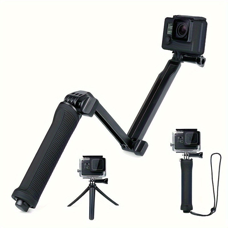 The Three-fold Selfie Stick Tripod For GoPro And DJI Osmo Action Cameras
